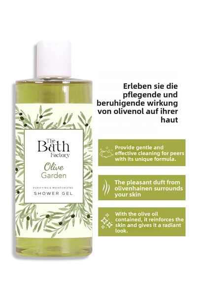 THE BATH FACTORY Moisturizing and nourishing shower gel with olive oil flavour 400 ML