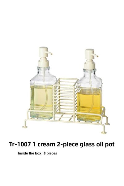 Peraye Set of 2 Kındly Liquid Soap Dispensers with Stand - Cream