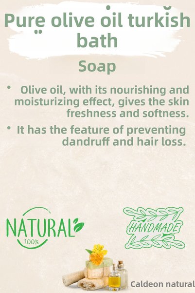 xdeonss Pumpkin Fiber Handmade Natural Pure Olive Oil Turkish Bath Soap 120 G