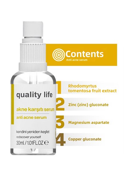 Quality Life سيروم مضاد لحب الشباب والبثور 4 أكتيف - يزيل آثار التجفيف والبثور السوداء وآثار العيوب