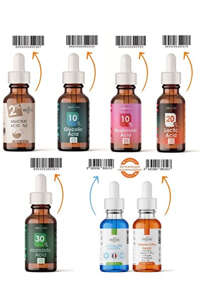 Doğal Eczane مجموعة 7 سيروم مقشر للتجميل مختلف - 210 مل للعيادات