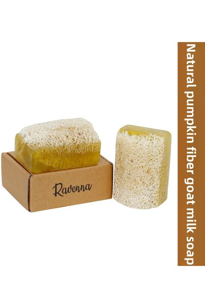 RAVENNA Natural Pumpkin Fiber Goat Milk Soap 130 Gr
