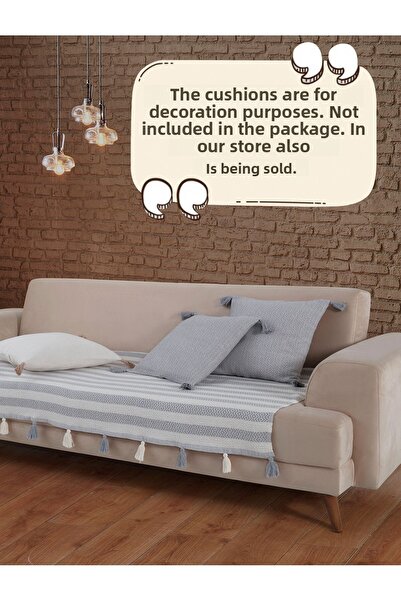 Lux Touch غطاء أريكة Liva باللون الرمادي - قطعتين مقاس 115 × 200 سم، أريكة سرير أريكة، كرسي بذراعين معنقدة