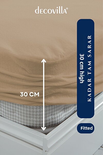 Decovilla Micro Fitted Full Edge Voděodolný chránič matrace Chránič matrace List pískově béžový