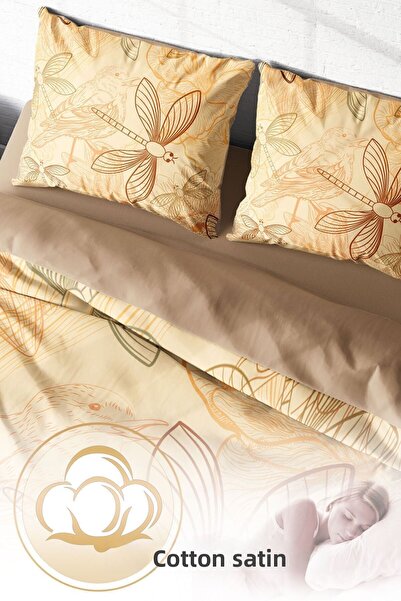 PerlaSera 3D Custom Design - Double Cotton Satin Duvet Cover Set, Dragonfly