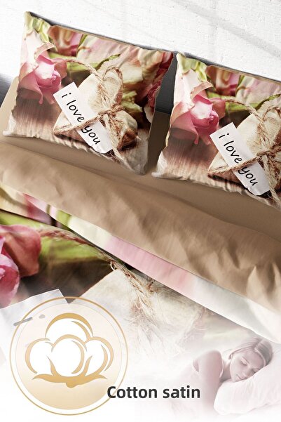 PerlaSera Love You 3D Custom Design - Double Duvet Cover Set, Tightly Woven Cotton Satin