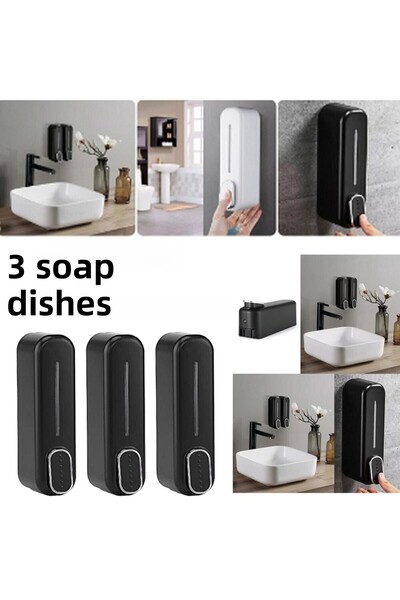 mrtbilisim Dozator de săpun de baie montabil pe perete 350 ml Șampon montat S...