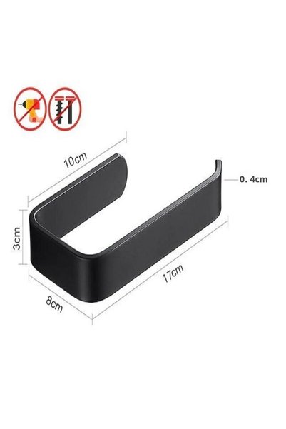 TncPatiShop Luxury Design - Adhesive Black Toilet Paper Holder