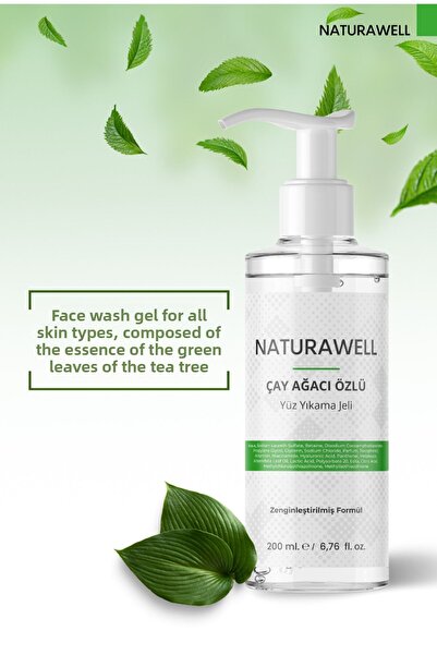 Naturawell جل تنظيف الوجه بخلاصة شجرة الشاي 200 مل