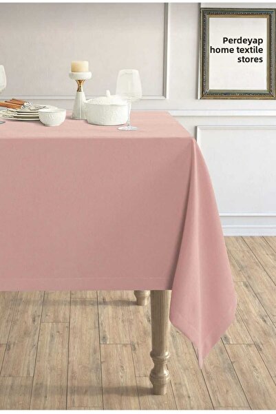 PerdeYap1980 مفرش طاولة مخملي بلون وردي فاتح 12481-Dried Rose