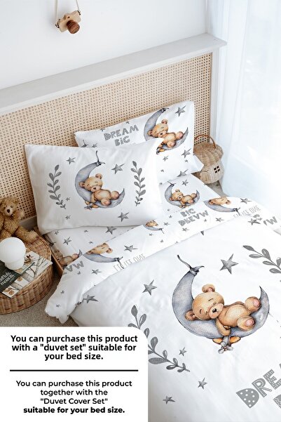 Tuğba Kuğu Σετ Σεντόνια Μονά - For Baby Series - Bear Sleeping on the Moon