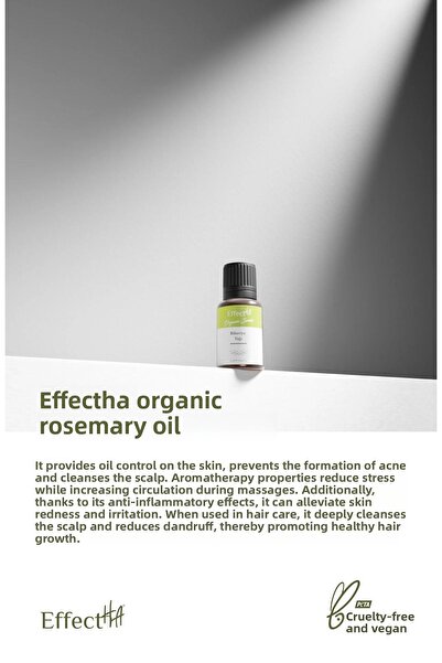 EffectHA Organic Rosemary Oil 100% Pure Natural and Additive-Free Essential Oil 10ml