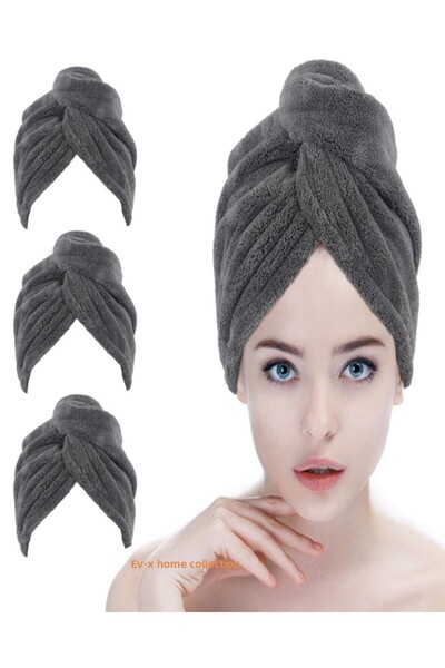 EVX Prosop de păr negru Capac de păr După baie, mare și piscină, după plajă