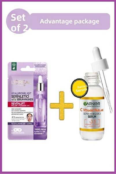 Garnier Brightening Serum 30ml And L'oreal Paris Revitalift Filler Cooling Ey...