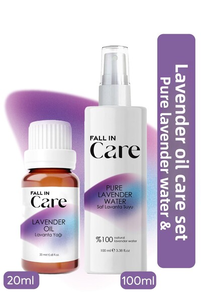FALL IN CARE Pure Lavender Water (100ml) & Lavender Oil (20ml) Anti-, Purifying, Soothing Skin Care Set