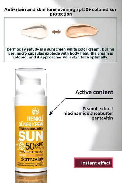Dermoday Anti-Blemish and Skin Tone Equalizing Spf50 Colored Sunscreen