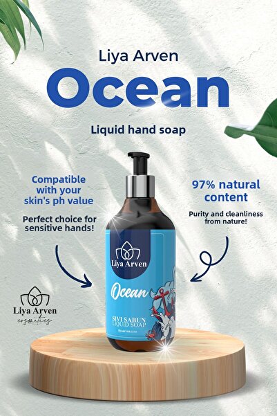Liya Arven صابون سائل لليدين بمكونات طبيعية من أوشن - 500 مل