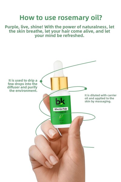 BK COMPANY Rosemary Oil 100% Pure - Intensive Hair Care, Mental Vitality and Purifying Skin Support Serum 20 ml