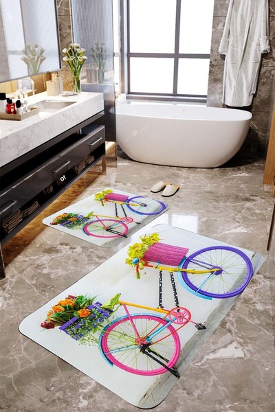 MEKTA HOME Set covorașe de baie din 2 piese pentru bicicletă Mktbp-093 60x100...