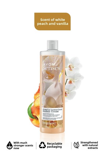 AVON Peach Vanilla Rose Amber Raspberry and Currant Scented Shower Gel Pack