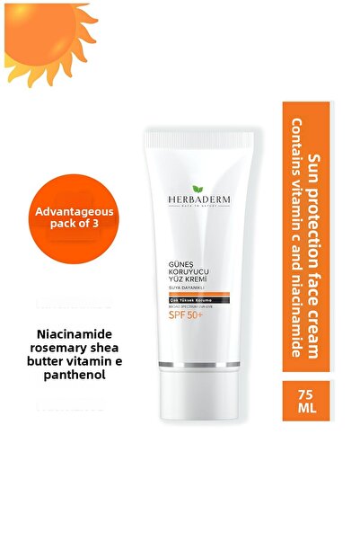 Herbaderm كريم الوجه الواقي من الشمس المقاوم للماء Uva Uvb (50 SPF) 75 مل