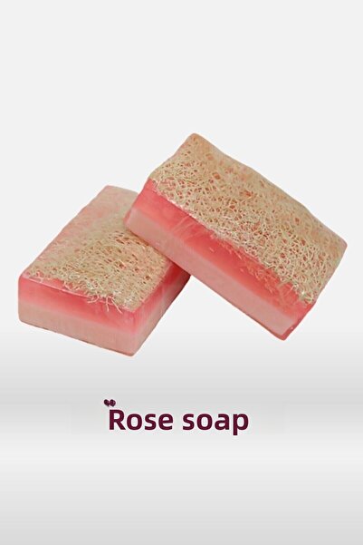 Seonland Handmade Natural Pumpkin Fiber Rose Soap 1 Piece 120gr
