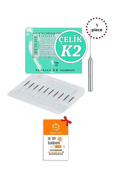 Ballet 1 قطعة K2 فضي - إبرة إزالة الشعر الفولاذية الأصلية K2 إبرة فضية