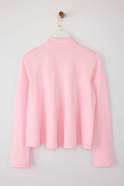 Trendyol Collection Pink Tok Fabric Polo Collar Buttoned Relaxed/Comfortable Fit Knitted Blouse Twoaw26Bz00074