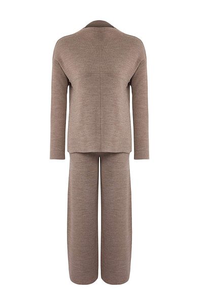 Trendyol Collection Mink Stand Collar Knitwear Bottom-Top Set Twoaw21Au0060