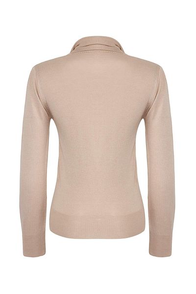 Trendyol Collection Stone Mercerized Look Shawl Collar Detailed Knitwear Sweater Twoaw26Kz00015