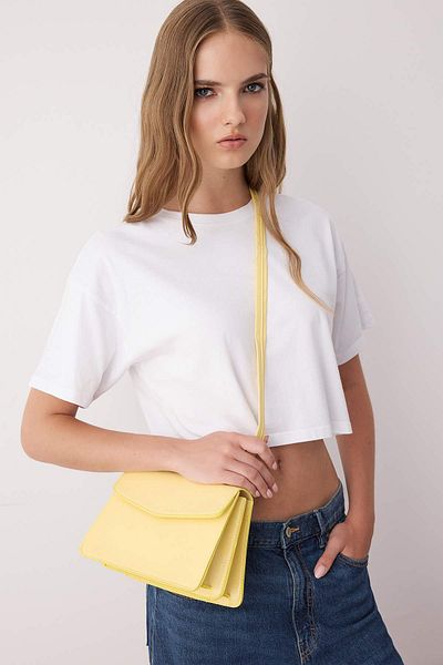 TRENDYOL SHOES Yellow Cross Strap Mini City Shoulder Bag Takss25Oc00007