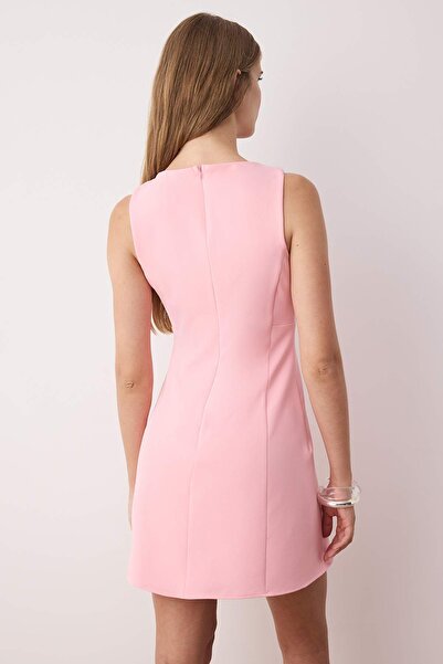 Trendyol Collection Pink Straight A-Line Short / Mini Woven Dress Twoaw25El00192
