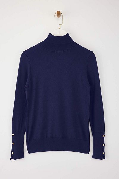Trendyol Collection Navy Blue Mercerized Look Premium Thread / Special Thread Basic Knitwear Sweater Twoaw23Kz01514