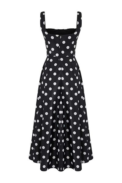 Trendyol Collection Polka Dot A-Line Satin Woven Stylish Evening Dress Night Homecoming Dress Tpraw25El00040
