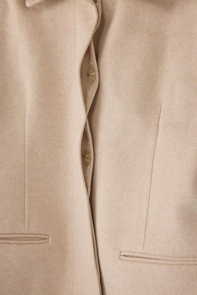 Trendyol Collection Ecru Regular Fit Collar Fur Cashmere Jacket Coat Twoaw26Mo00131