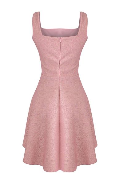 Trendyol Collection Pink Plain Woven Jacquard Short / Mini Unlined Stylish / Evening Dress