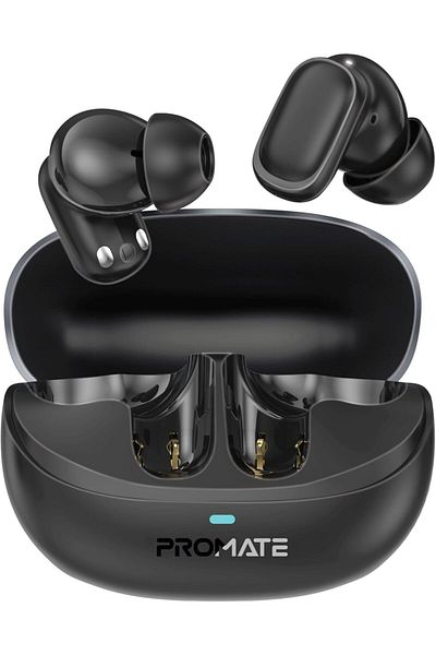 Promate TWS Earbuds With 6Hrs Playtime, HD Microphone for Immaculate Calls, IntelliTouch Controls, I