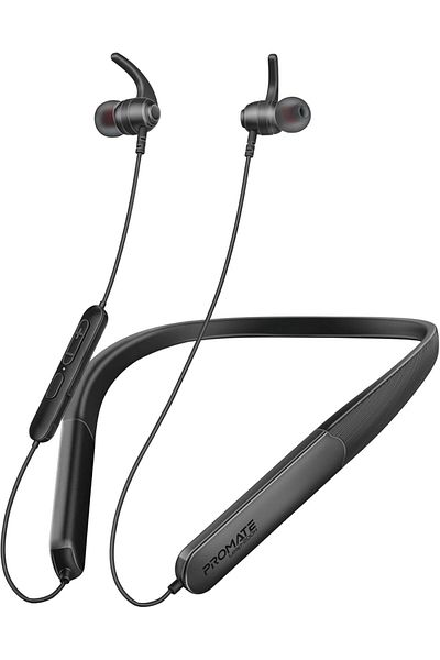 Promate High-Fidelity Wireless Neckband Earphones with 200-hour Playtime, ENC Call Noise Cancellatio