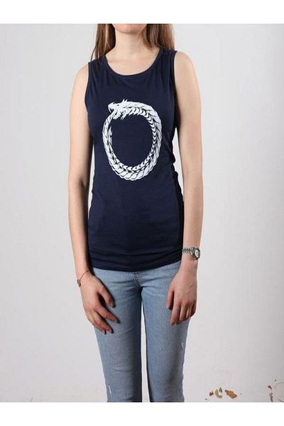 Aşkın Parti Evi Women's Printed Sleeveless Organic Fabric T-Shirt