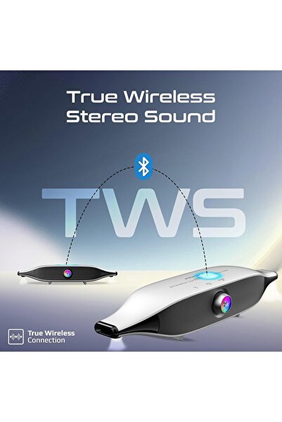 Promate مكبر صوت بلوتوث مع صوت ستيريو عالي الدقة 20 وات، ومشغلات مزدوجة للترددات العالية والمنخفضة، و3 أوضاع معادل صوت، وصوت حقيقي