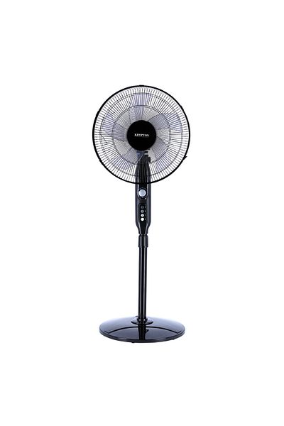 KRYPTON 16" Pedestal Fan – 3-speed, 5-blade Design, 60w Motor, 60-min Timer, Anti-rust Body