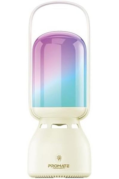 Promate 2-in-1 Multifunctional Speaker and Camping Light with High-Capacity 2400mAh Battery, 7 Hours