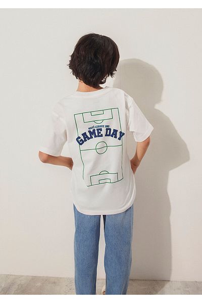 Mavi Μπλουζάκι εκρού με στάμπα Loose Fit / Loose Relaxed Fit 6610323 -70057