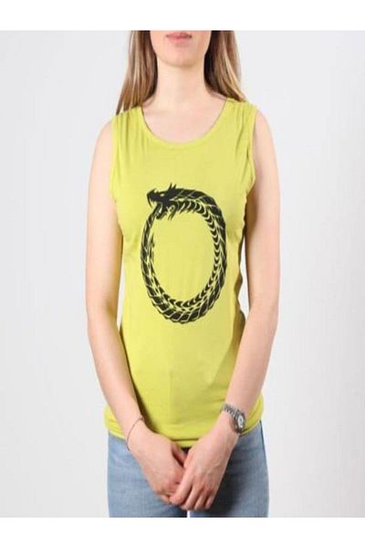 Aşkın Parti Evi Tricou de damă cu imprimeu fără mâneci din țesătură organică