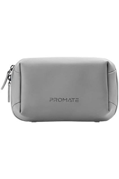 Promate Mini Tech Organizer Pouch with Multiple Compartments, Durable Waterproof PU Material, Lightw
