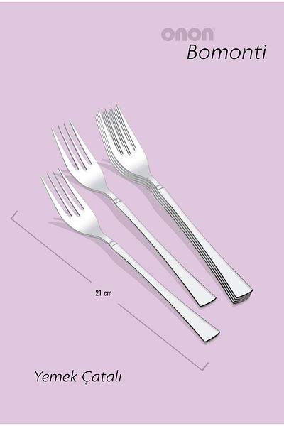on-on 18/10 Bomonti Dinner Forks - Set of 6
