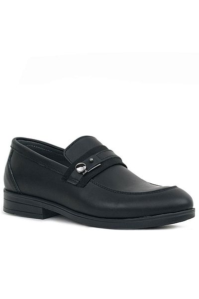 Rakerplus Genuine Leather Black Loafer - Men's Young Classic Shoes
