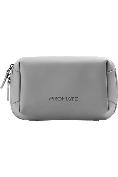 Promate Mini Tech Organizer Pouch with Multiple Compartments, Durable Waterproof PU Material, Lightw