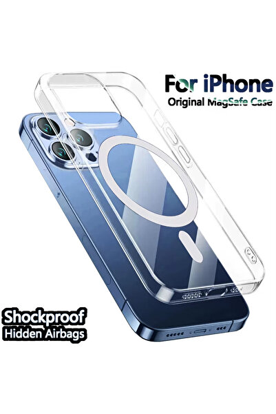 Choice غطاء مغناطيسي أصلي شفاف لجهاز Apple Magsafe لجهاز iPhone 16 15 14 Plus 13 12 Mini 11