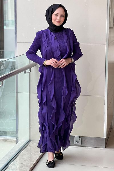 Mahal Frilly Accordion Dress